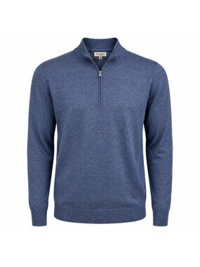 Goodthreads Men’s XL Tall Blue 100% Merino Wool Quarter Zip Sweater Pullover